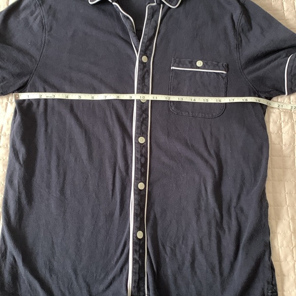 J. Crew Blue and White Short Sleeve Button Down Shirt, Medium - Picture 3 of 6